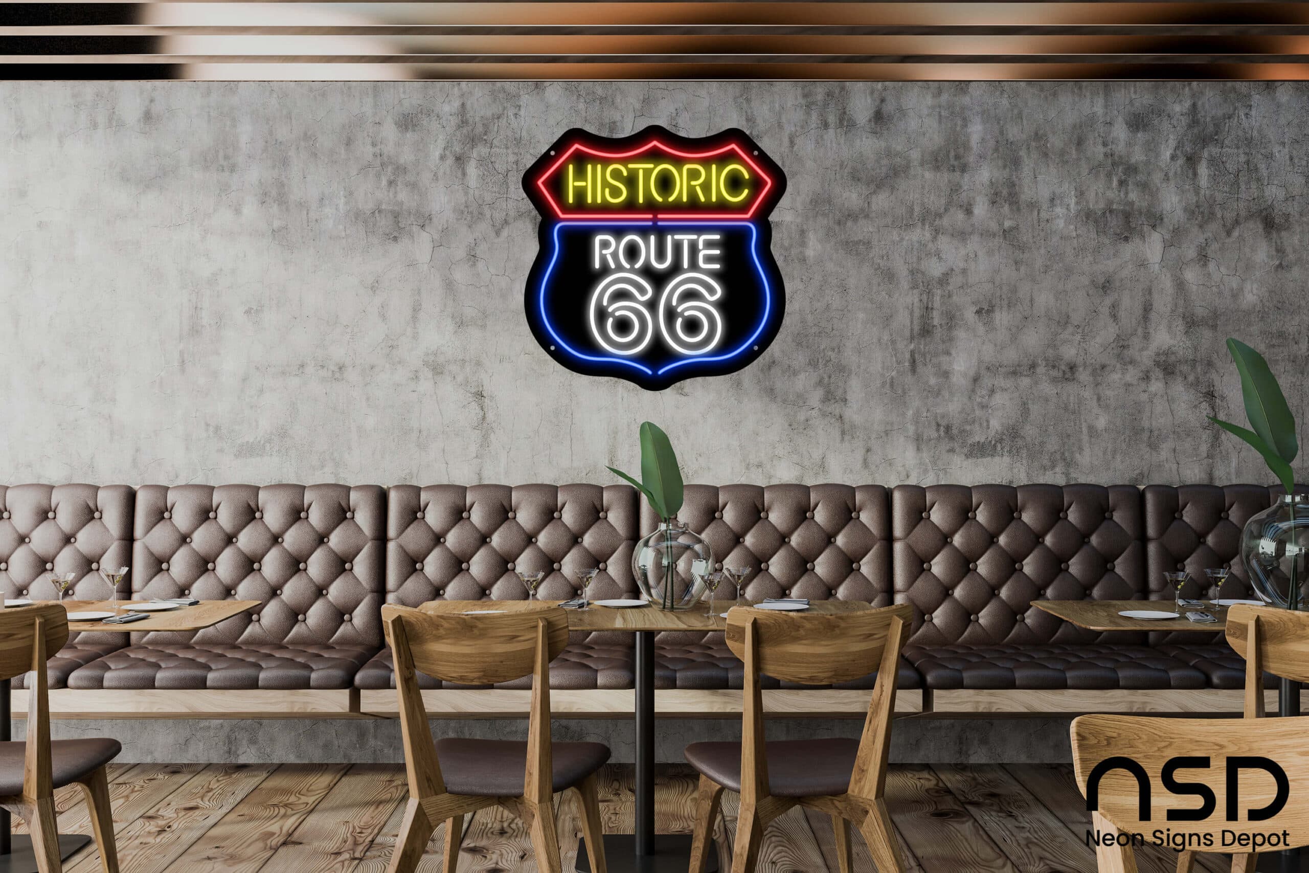Route 66 Bar Neon Sign
